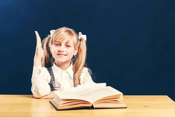 School Girl with Books — Stockfoto