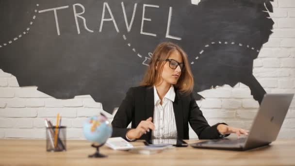 Registri dell'agente di viaggio Tourist Online — Video Stock