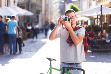 Hipster çocuk yapma fotoğraf