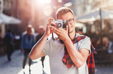 Hipster çocuk yapma fotoğraf