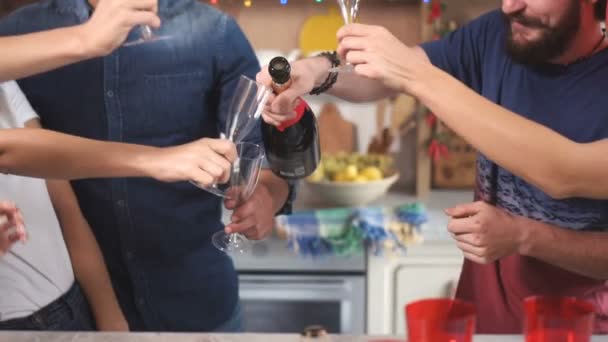 Pouring Champagne during Celebration — Stock Video