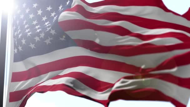Американская анимация флага США — стоковое видео