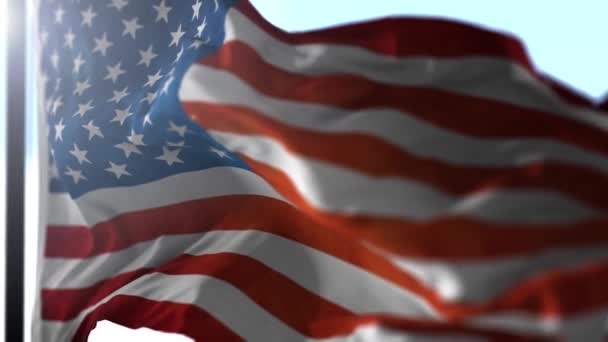 Amerikan bize animasyon bayrak — Stok video