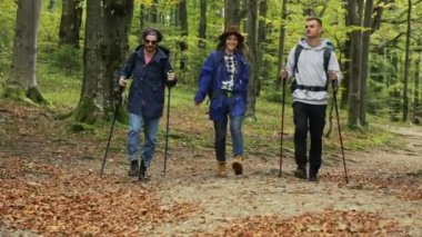 Arkadaşlar dağlarda Trekking git