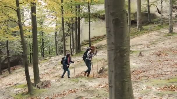在山中徒步旅行 — 图库视频影像