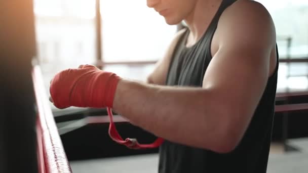 Proteção das mãos no boxe — Vídeo de Stock