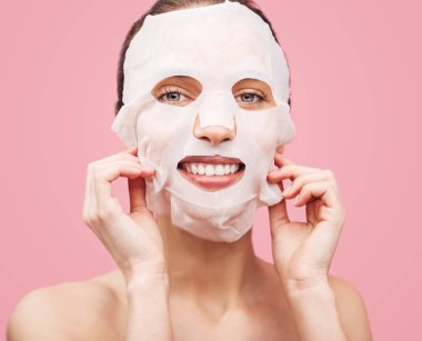 Woman Applied a Cleansing Mask clipart