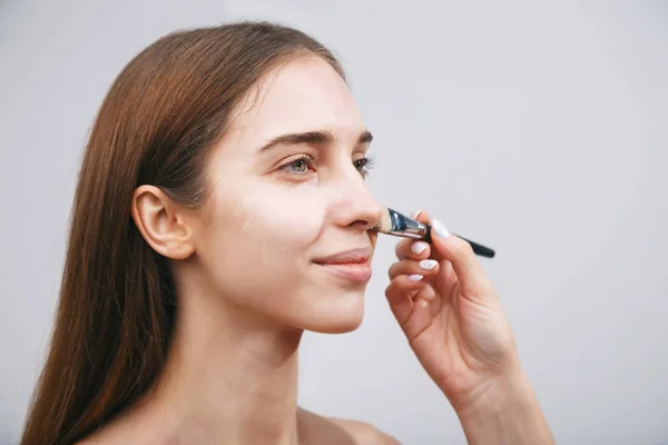 Proces tvorby make-up — Stock fotografie