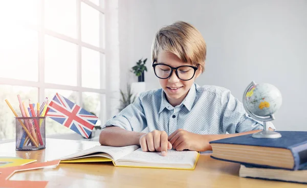 Smart Teenager Boy Learning English — Stock Photo, Image