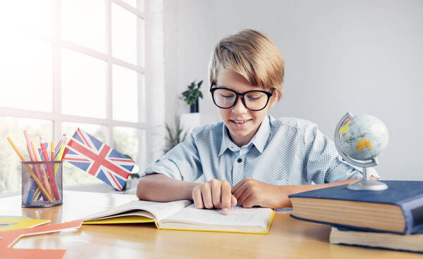 Smart Teenager Boy Learning English