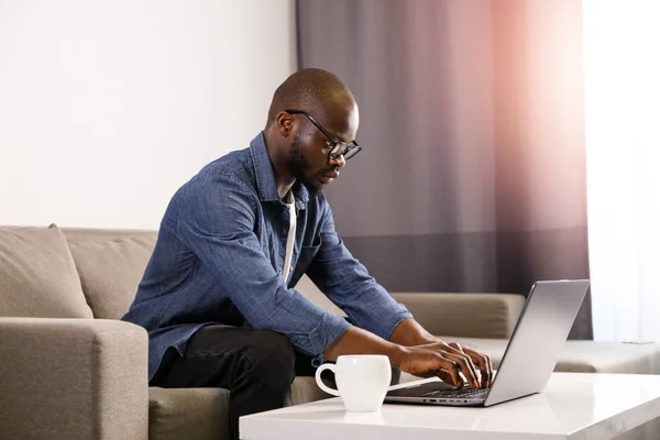 African Man Working at Home