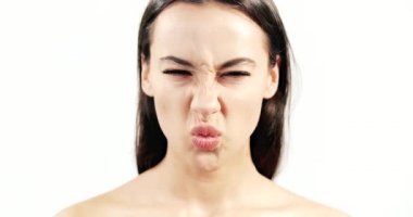 Kadın Yüz Gösteren Duygular Closeup