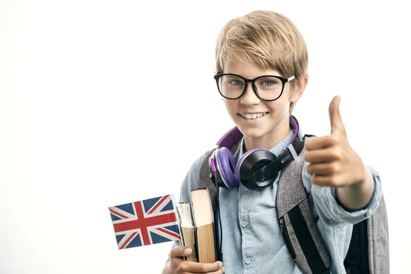 Inglês Schoolboy Thumb Up — Fotografia de Stock