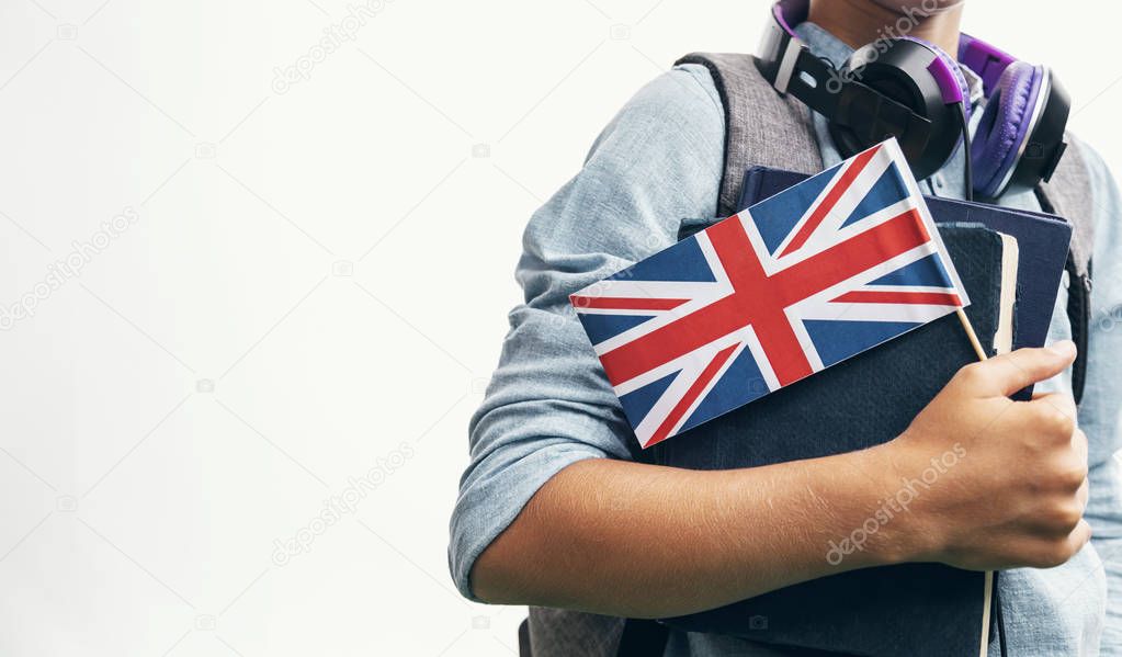 Youngster Demonstrating British Flag Closeup