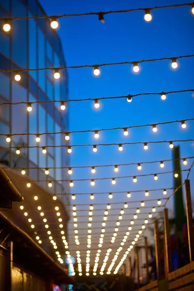 Street Christmas Lights Decorations — Stock Photo, Image