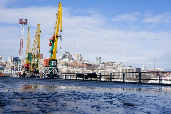 Haven Aan Kust Van Stad — Stockfoto