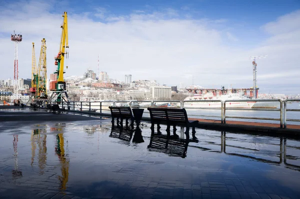 Haven Aan Kust Van Stad — Stockfoto