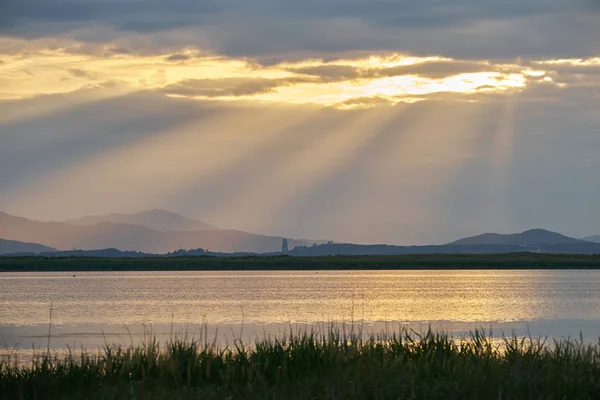 Vista Panorâmica Natureza Com Lago Rio — Fotografia de Stock