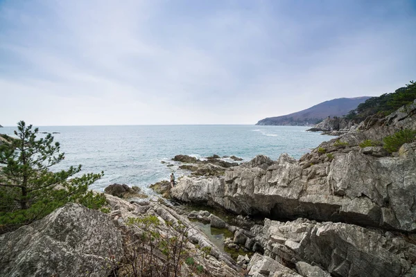 岩のビーチの美しい景色 — ストック写真