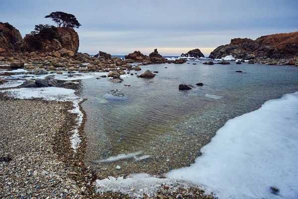 Winter Coastline Ice Rocks — Stock Photo, Image