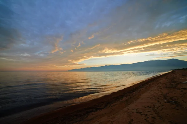 Belas Nuvens Pôr Sol Mar — Fotografia de Stock