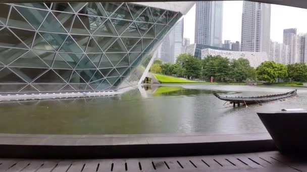 Vista Panoramica Del Centro Guangzhou Dal Teatro Dell Opera Guangzhou — Video Stock