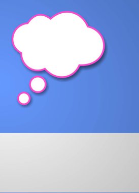 Renkli çizgi film düşünce kabarcığı