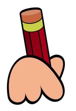 Bir el yazısının karikatür çizimi