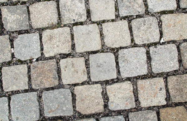 Pavimento Paralelepípedos Estilo Antigo Pedras Granito Cinza — Fotografia de Stock