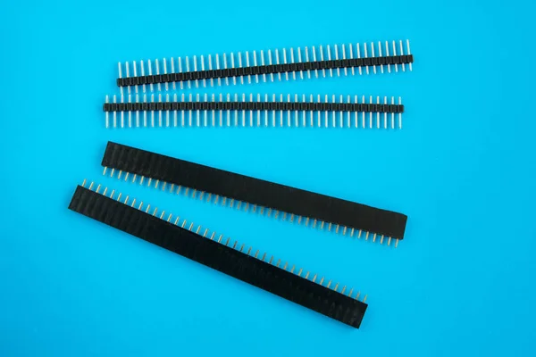 1x40 Pin 2.54mm Single Row Female and 1x40 Male Pin Header connector — Stock Photo, Image