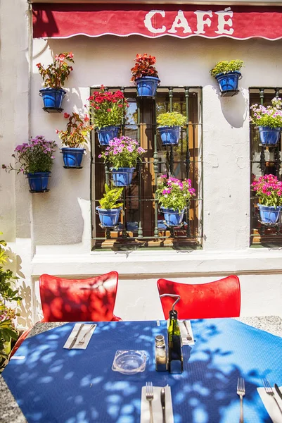 Village Cafe Spring Season Spain — Stock Photo, Image