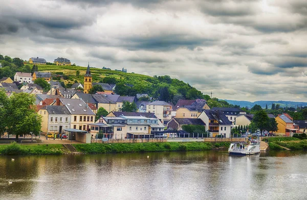 Oberbillig Town Trier Germany River Moezel — стоковое фото