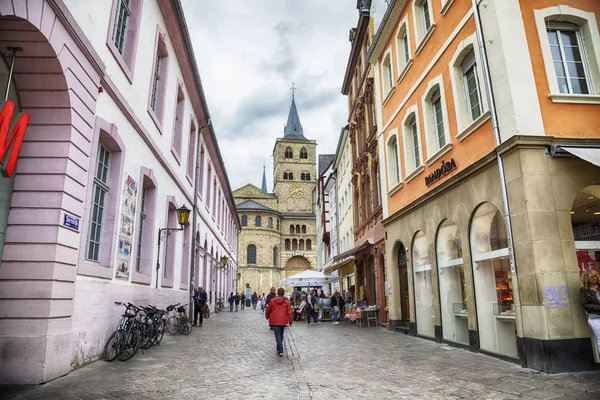 Trier Almanya Haziran 2018 Ortaçağ Marktkreuz Pazar Çapraz Hauptmarkt Ana — Stok fotoğraf