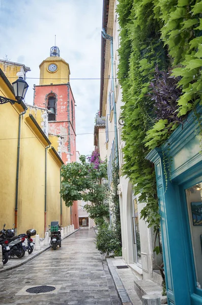 Street San Tropez Costa Azzurra Francia — Foto Stock