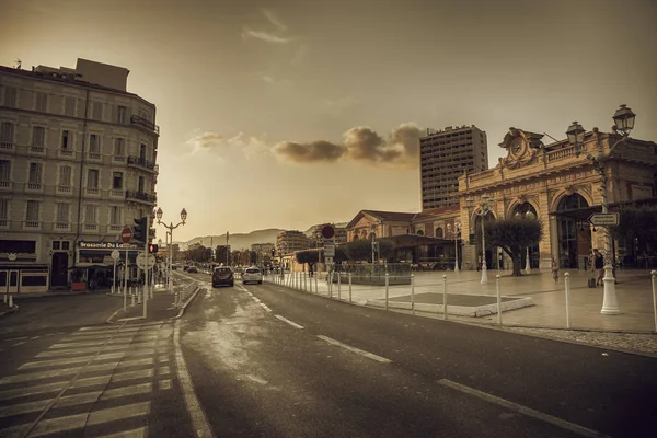 Dvůr Terasou Kavárny Toulon Gare Železniční Stanice 2018 — Stock fotografie