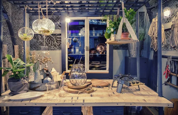 Interieur Van Workshop Ruimte Herfst Tuinhuis — Stockfoto