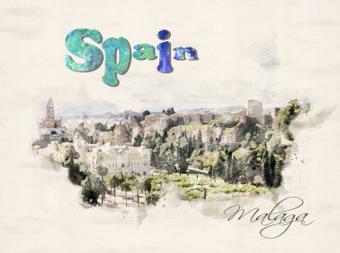 Ssuluboya tarzda Malaga. İspanya