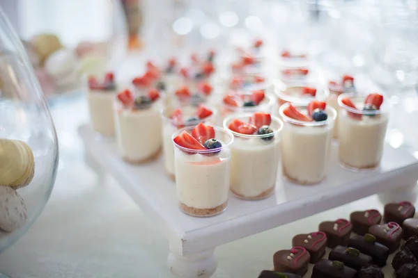 Hermosas Decoraciones Boda Barra Caramelo — Foto de Stock