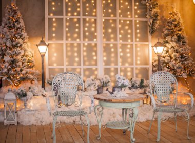 Güzel dekore edilmiş Noel odası