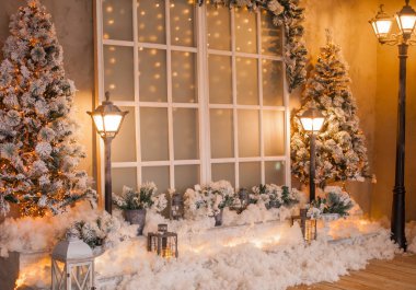 Güzel dekore edilmiş Noel odası