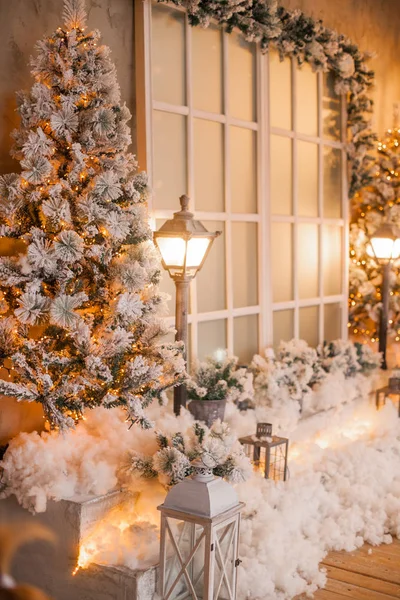 Hermosa Sala Navidad Decorada — Foto de Stock