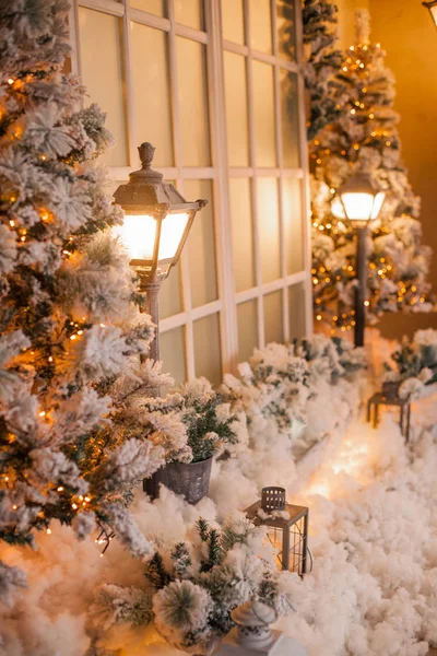 Hermosa Sala Navidad Decorada — Foto de Stock