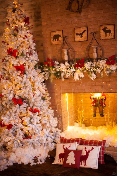 Красива Прикрашена Різдвяна Кімната — стокове фото