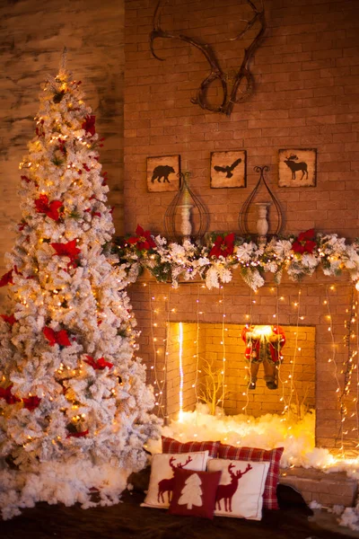 Frumoasă Cameră Decorată Crăciun — Fotografie, imagine de stoc