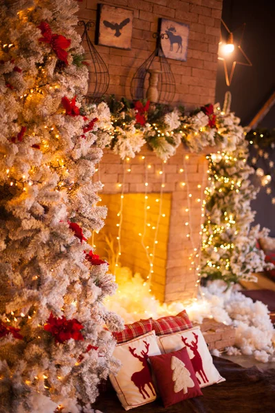 Hermosa Sala Navidad Decorada — Foto de Stock