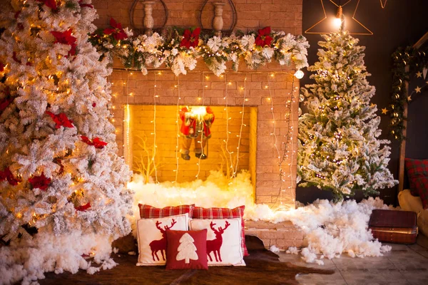 Bela Sala Natal Decorado — Fotografia de Stock
