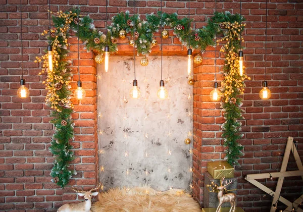 Hermosa Sala Navidad Decorada — Foto de Stock