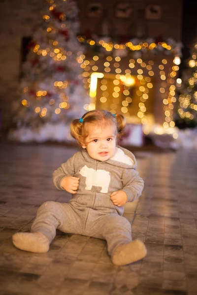 Beautiful Baby Christmas Decorated Room — Stock Photo, Image