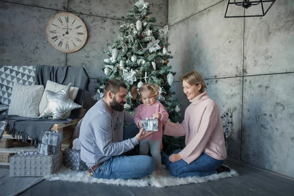 가족의 크리스마스 초상화 — 스톡 사진