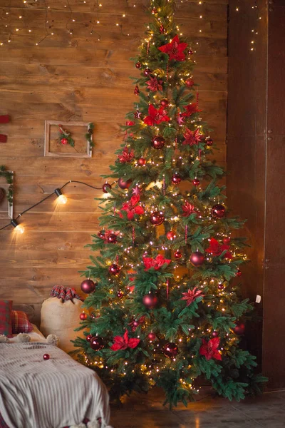Όμορφο Διακοσμημένο Δωμάτιο Χριστουγέννων — Φωτογραφία Αρχείου